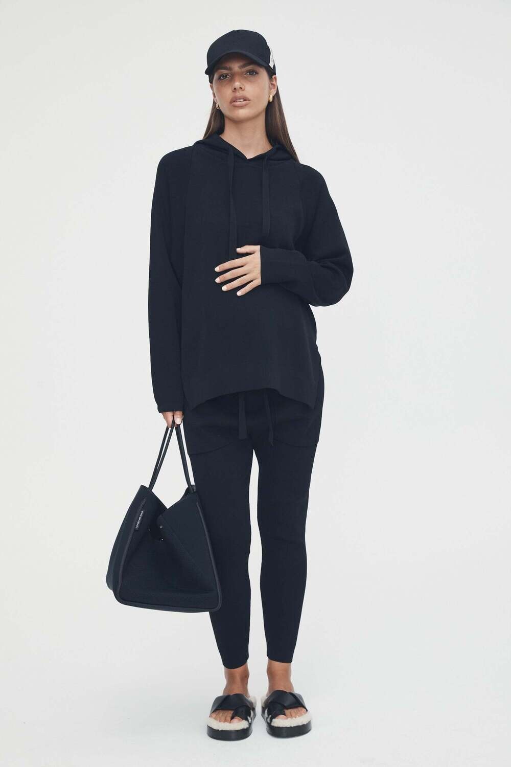 Crepe Knit Jogger, Color: Black, Size: 3