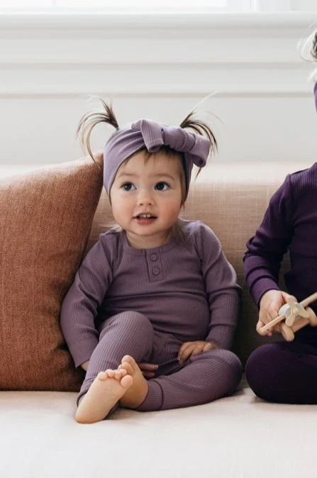 Organic Cotton Modal Headband, Color: Mauve, Size: Baby