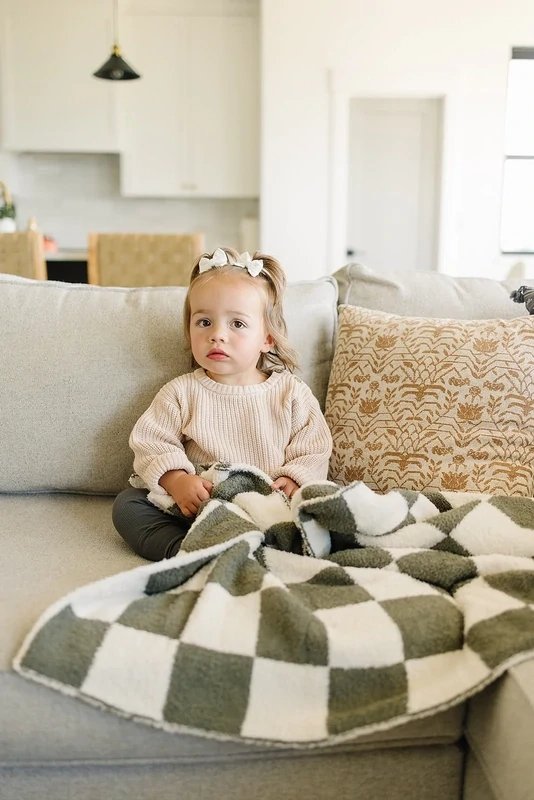 Checkered Plush Blanket - Baby