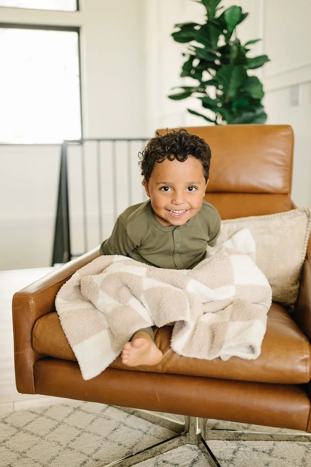 Checkered Plush Blanket - Baby
