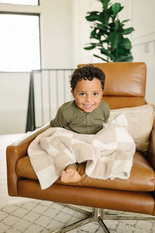 Checkered Plush Blanket - Baby