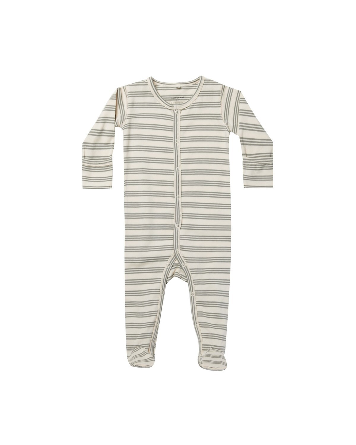 Full Snap Footie, Color: Basil Stripe, Size: 3-6M