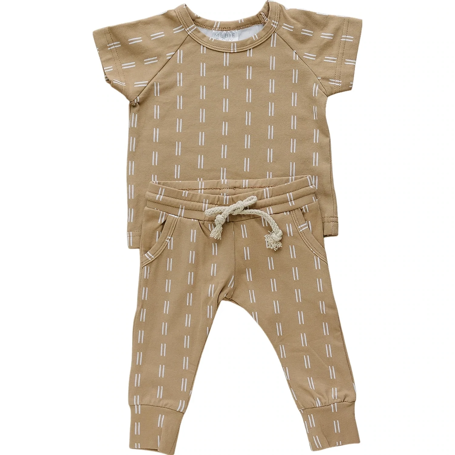 Strokes Two Piece Pocket Set, Size: 12-18M, Color: Mustard