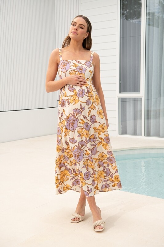 Maya Tie Back Linen Dress