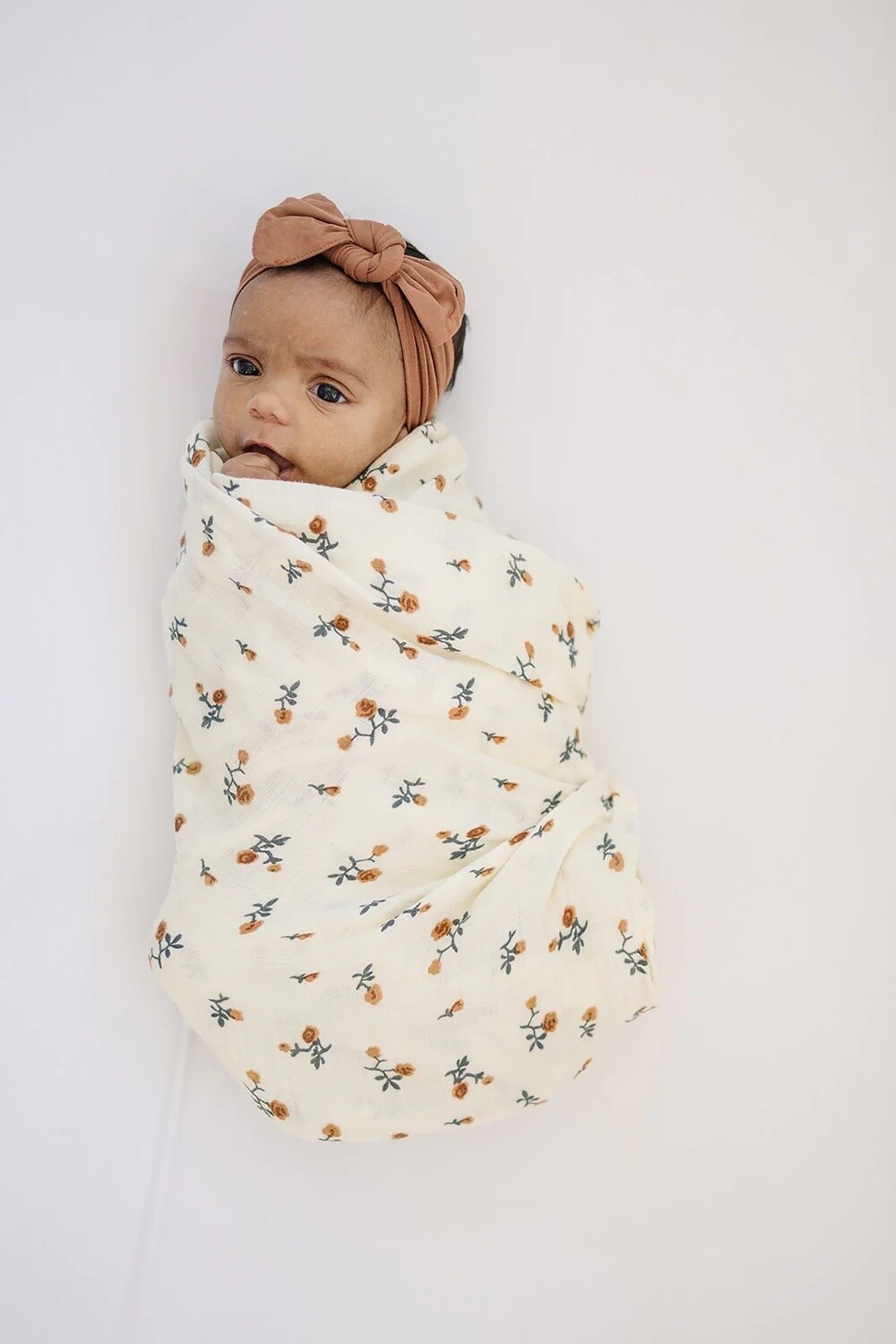 Muslin Swaddle, Color: Cream Floral, Size: O/S