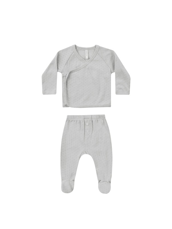 Pointelle Wrap Top + Footed Pant