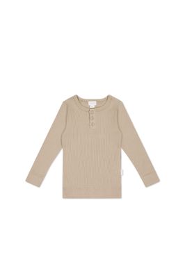 Organic Cotton Rib Henley