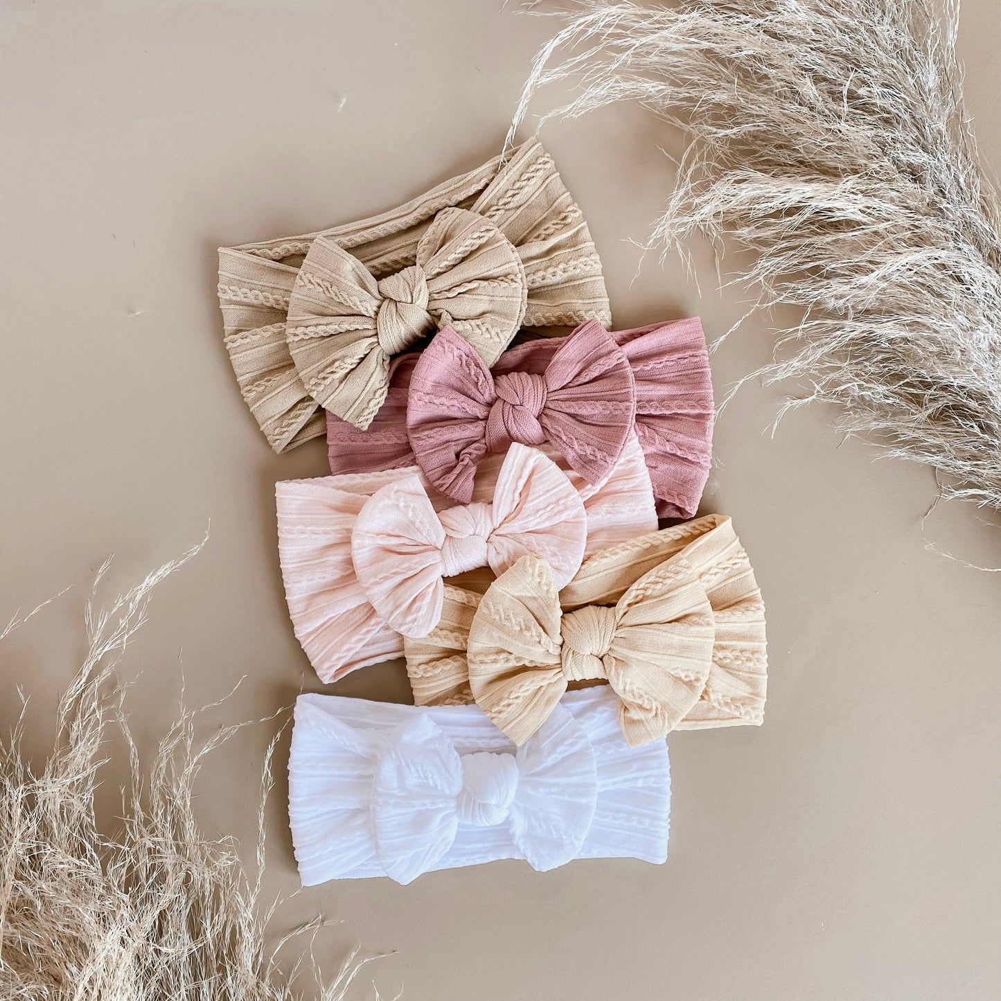 Cable Knit Headbands - White