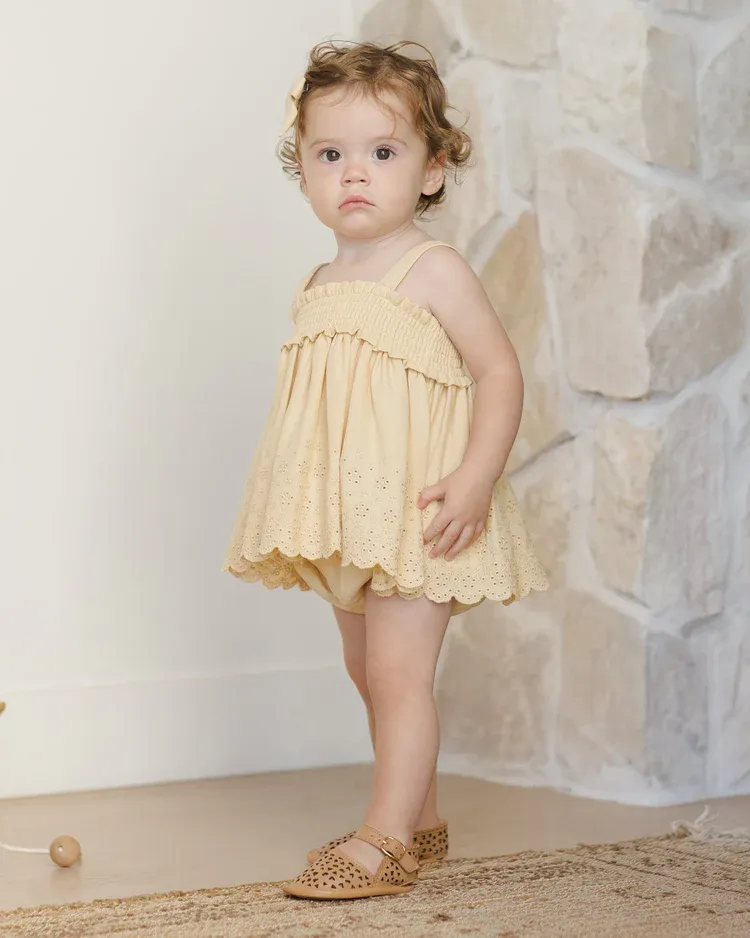 Mae Smocked Top + Bloomer Set