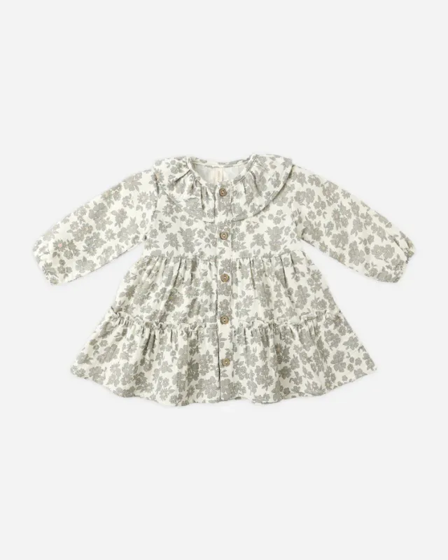 Ruffle Collar Button Dress