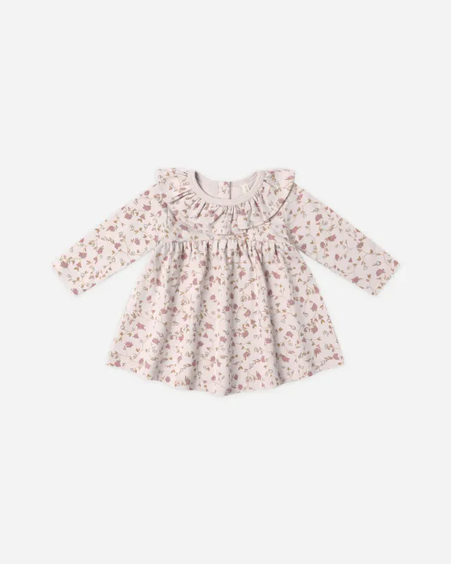 Ruffle Collar Jersey Dress