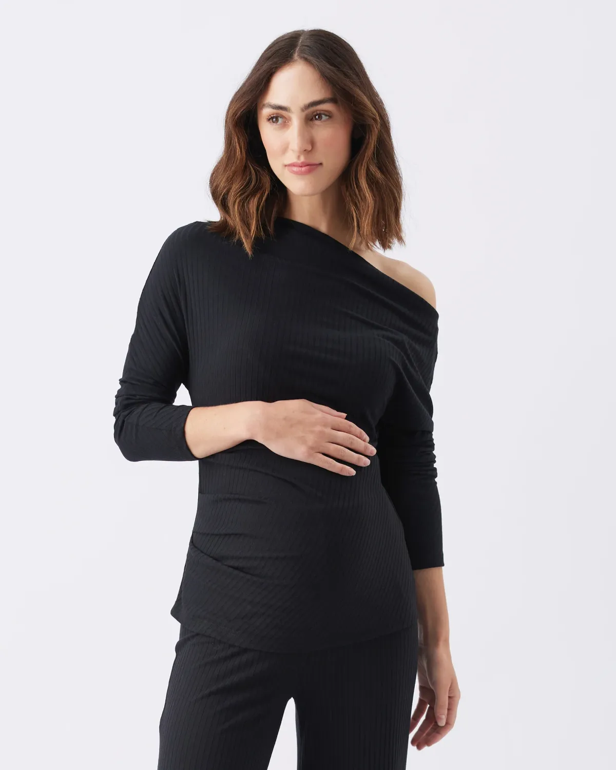 Off Shoulder Rib Top