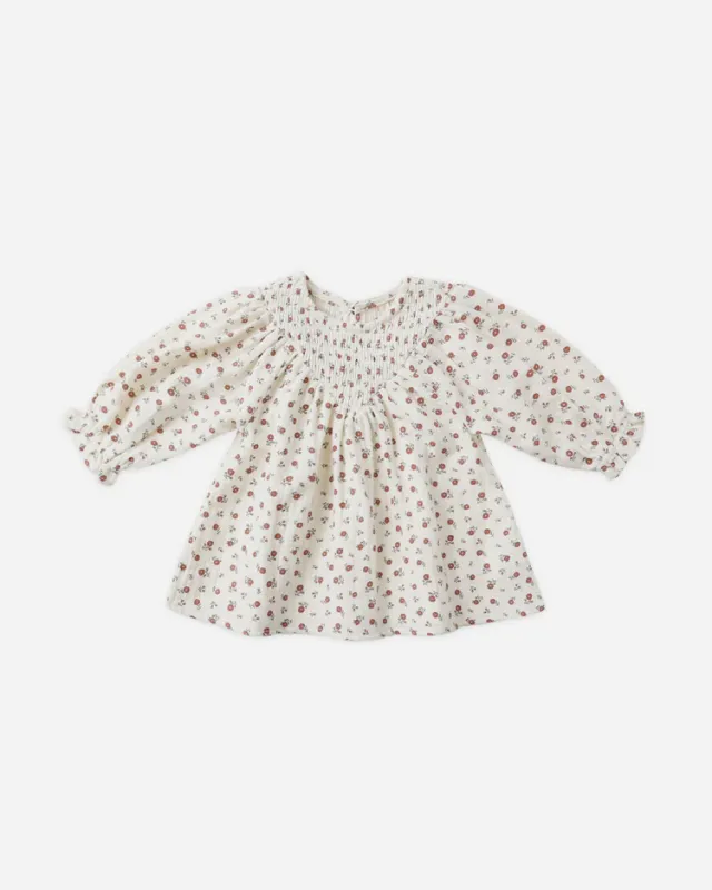 V Smocked Dress