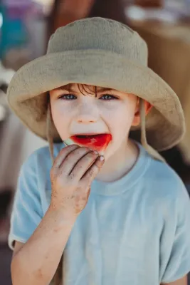 Sailor Hat - Blue, Sand, Mocha &amp; Sage
