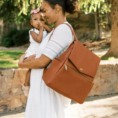 Classic Diaper Bag II : Cognac, Ebony &amp; Sage