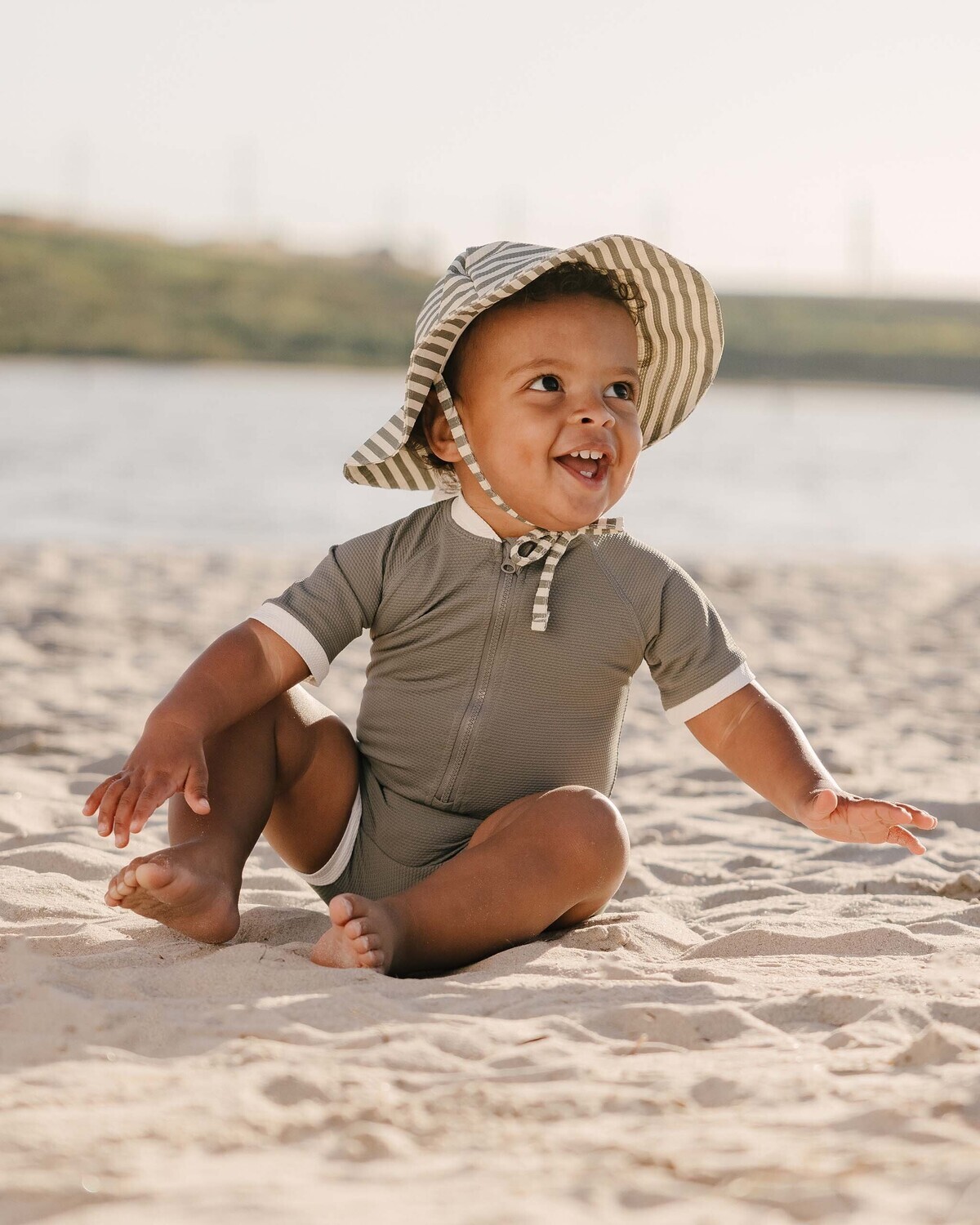 Boys Zip Rashguard, Size: 0-3M, Color: Ocean