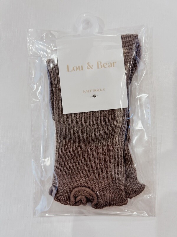 Ruffle Ribbed Knee Socks