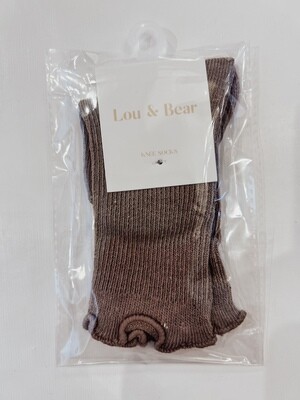 Ruffle Ribbed Knee Socks