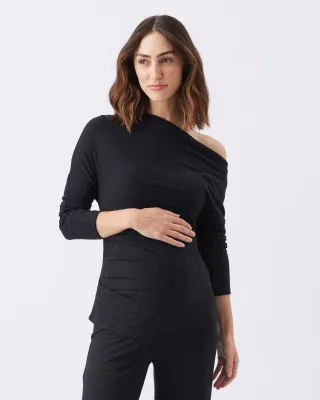 Off Shoulder Rib Top
