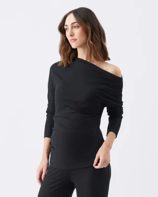 Off Shoulder Rib Top