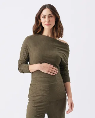 Off Shoulder Rib Top