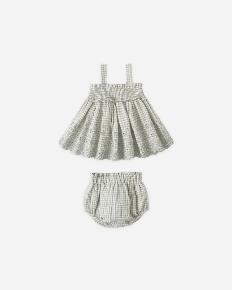 Mae Smocked Top + Bloomer Set