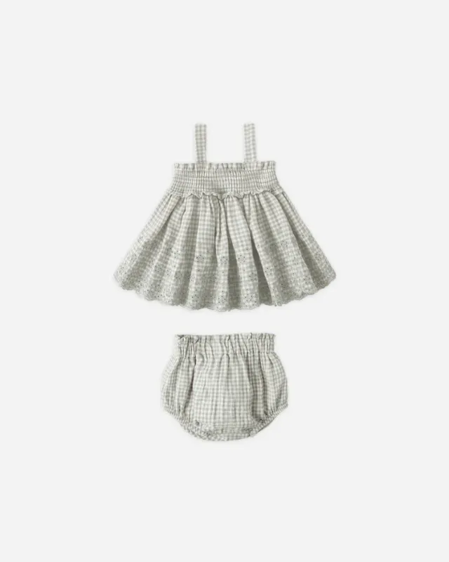 Mae Smocked Top + Bloomer Set