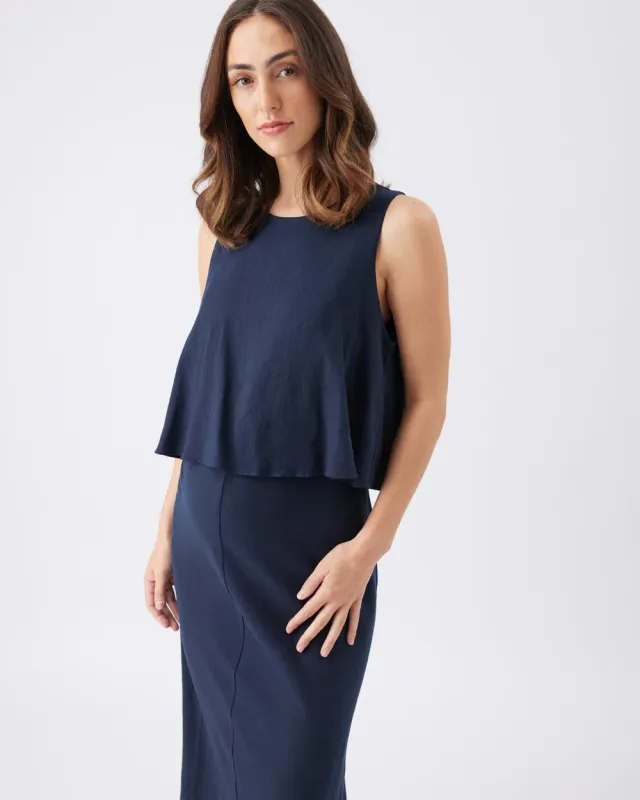Lena Linen Nursing Dress
