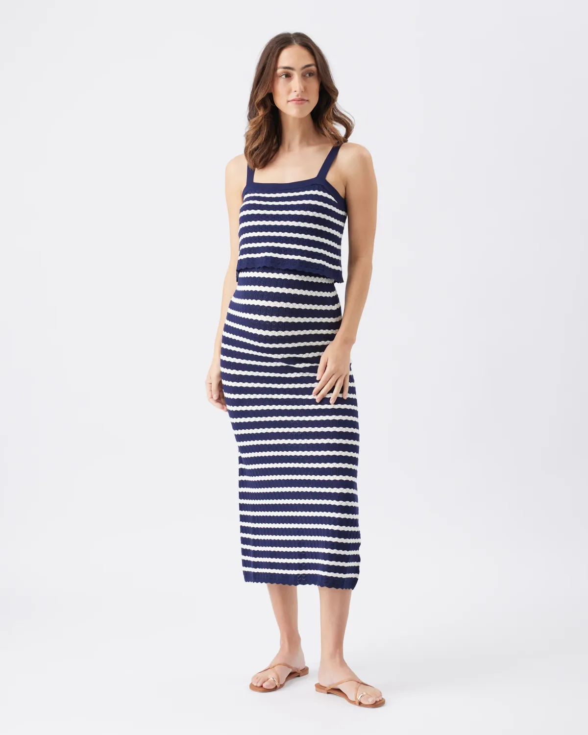 Pointelle Knit Nursing Dress