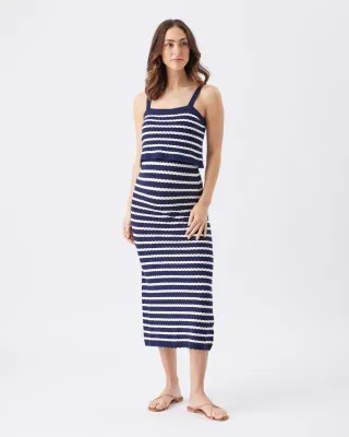 Pointelle Knit Nursing Dress