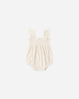 Smocked Ruffle Sleeve Romper