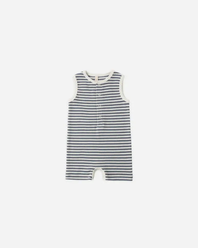Ribbed Henley Romper