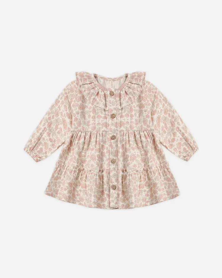 Ruffle Collar Button Dress