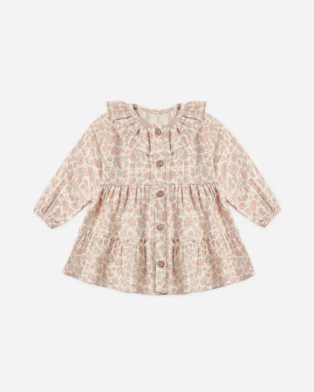 Ruffle Collar Button Dress