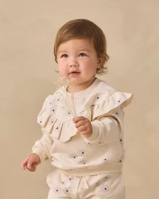 Ruffle Relaxed Fleece Sweatshirt