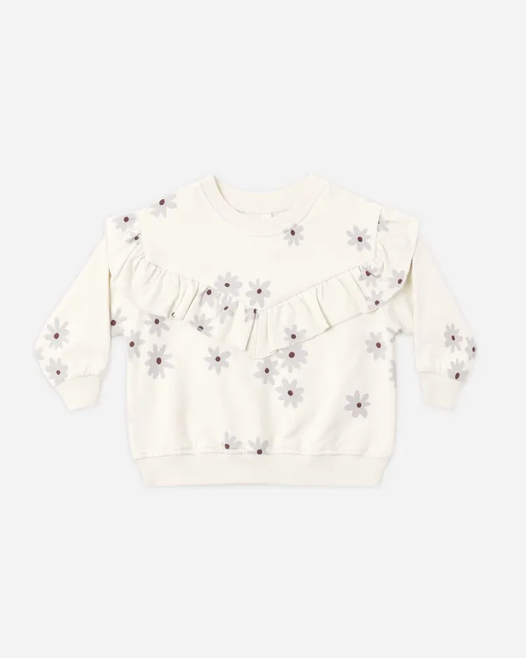 Ruffle Relaxed Fleece Sweatshirt