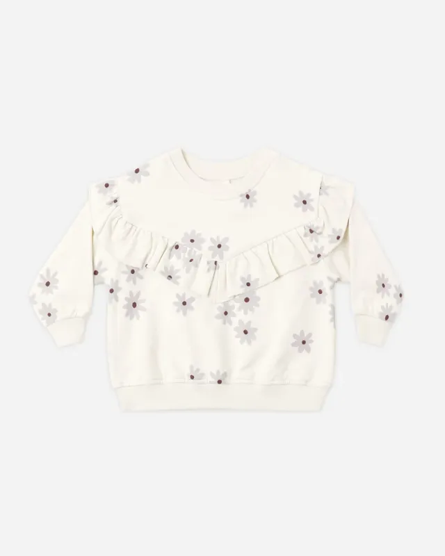 Ruffle Relaxed Fleece Sweatshirt