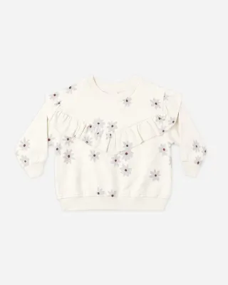 Ruffle Relaxed Fleece Sweatshirt