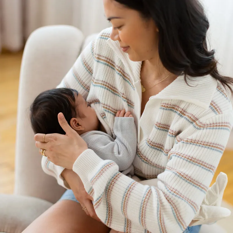 Collared Chunky Nursing Knit