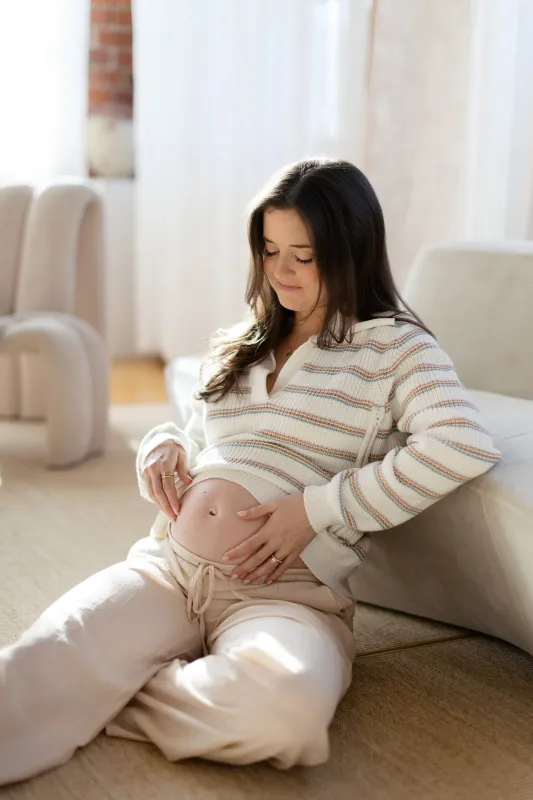 Collared Chunky Nursing Knit