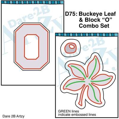 D2B Buckeye Leaf Block O Die Combo