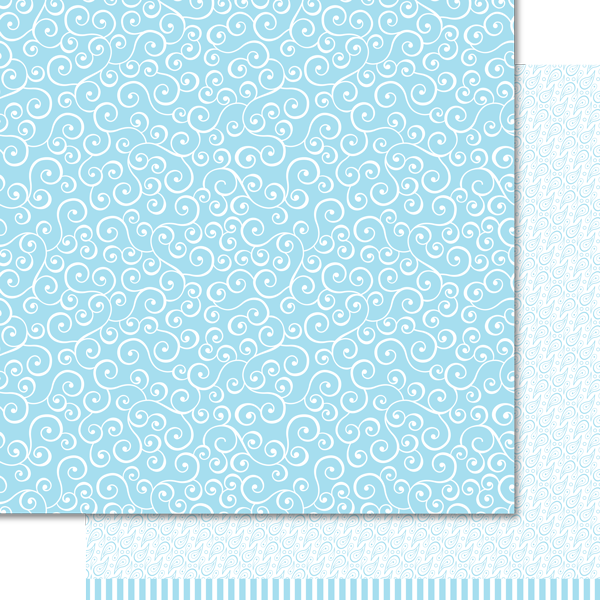 D2B Doodles Blue Sky 12x12 Patterned Paper Individual Sheets