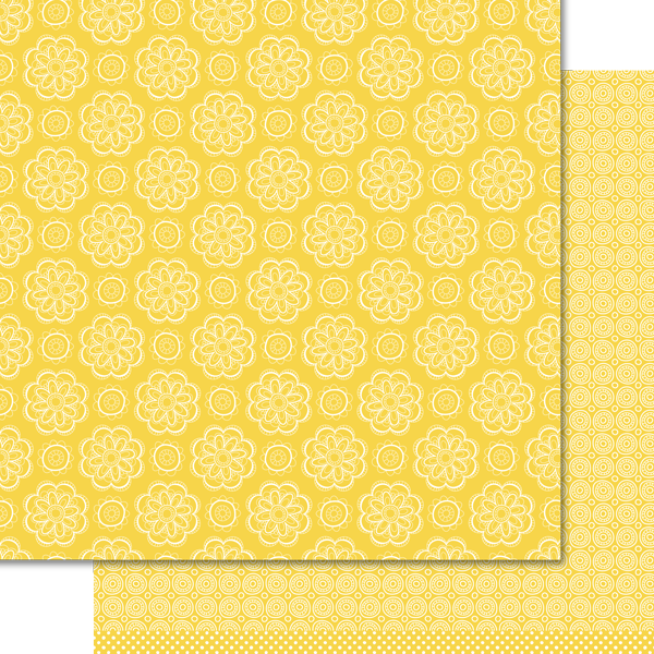 D2B Doodles Sunset Yellow 12x12 Patterned Paper Individual Sheets