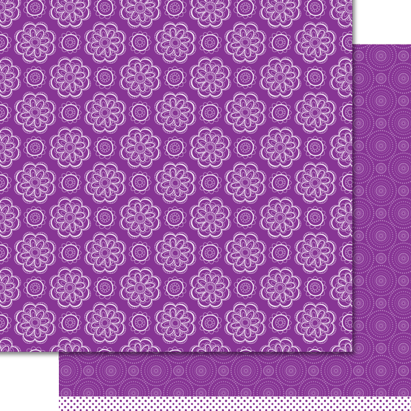 D2B Doodles Wild Orchid 12x12 Patterned Paper Individual Sheets