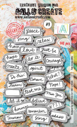 EC AALL And Create Ephemera 009 Tiny Words White