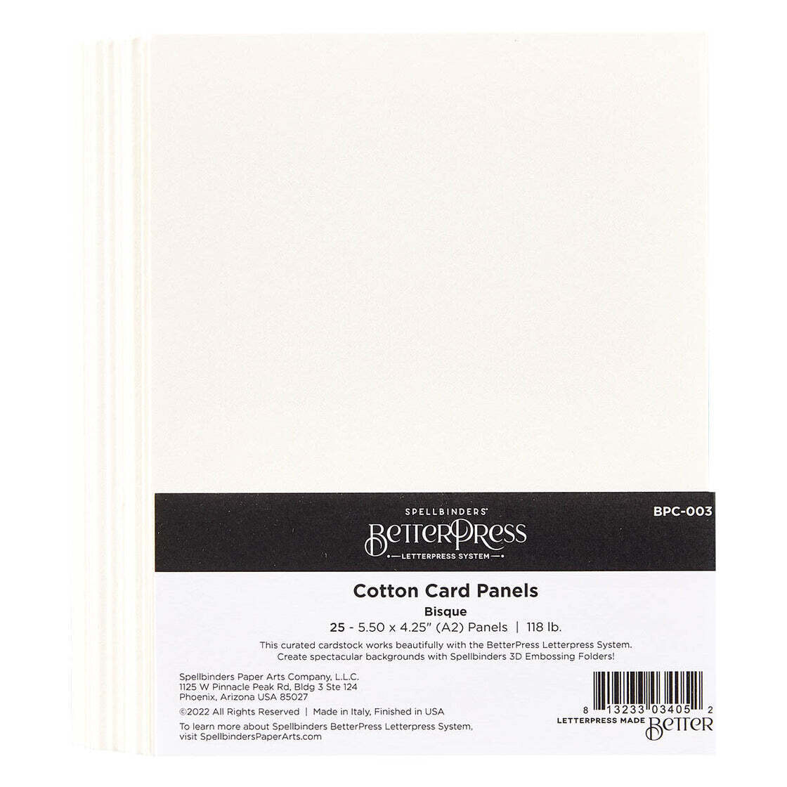 SB Bisque BetterPress A2 Cotton Card Panels- 25 Pack