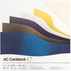 N American Crafts Smooth Cardstock Pack 12" X12" Modern Neutrals, 6 Colors