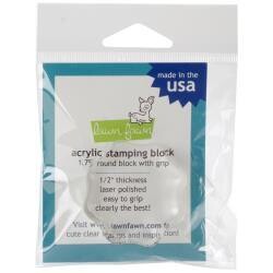N Lawn Fawn Acrylic Stamping Block W/Grip 1.75&quot; Round