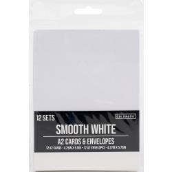 N Colorbok A2 Cards W/Envelopes 12/Pkg Smooth White