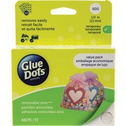 N Glue Dots .5" Dot Sheets Value Pack Removeable, 600 Clear Dots